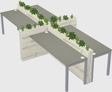 Rectangular shared desk