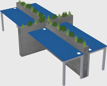 Rectangular shared desk