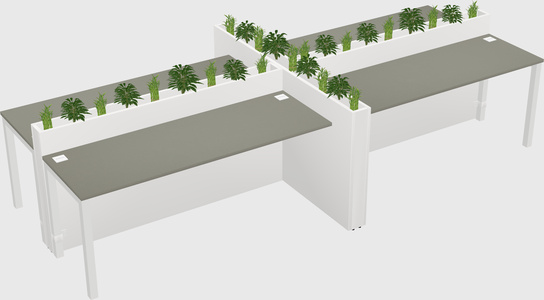 Rectangular shared desk