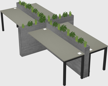Rectangular shared desk