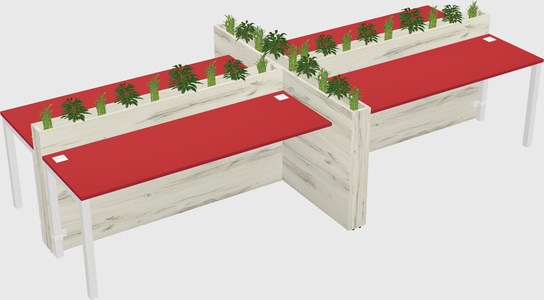 Rectangular shared desk
