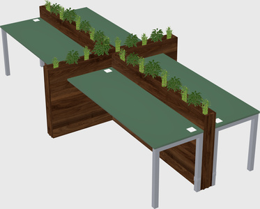 Rectangular shared desk
