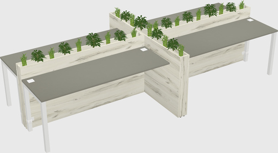 Rectangular shared desk