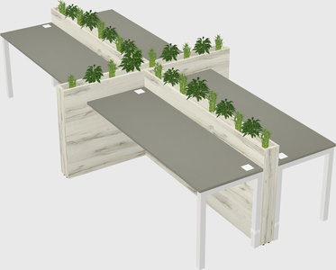 Rectangular shared desk