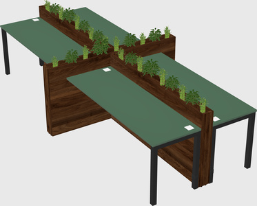Rectangular shared desk