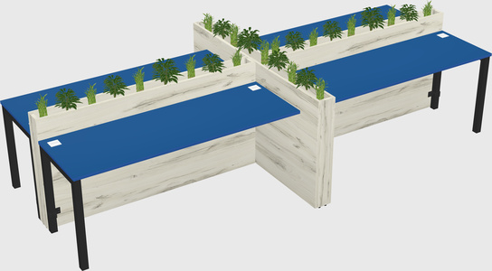 Rectangular shared desk