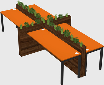 Rectangular shared desk