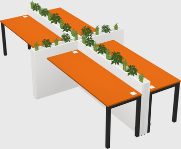 Rectangular shared desk
