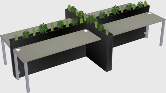Rectangular shared desk