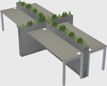 Rectangular shared desk
