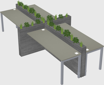 Rectangular shared desk