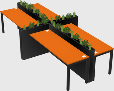 Rectangular shared desk