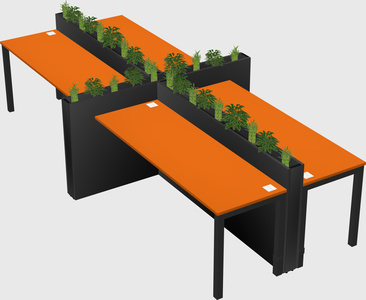 Rectangular shared desk