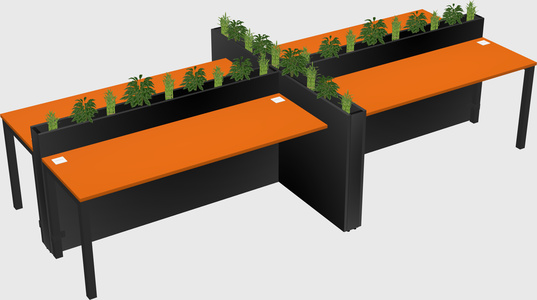 Rectangular shared desk