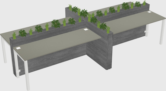Rectangular shared desk