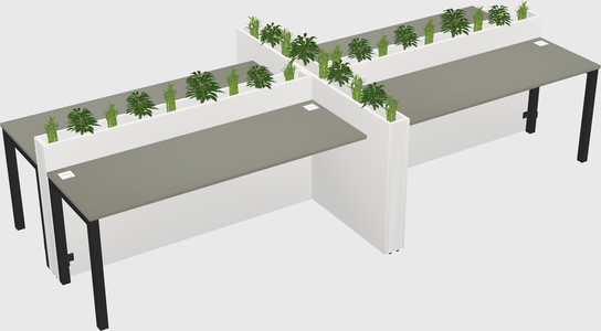 Rectangular shared desk