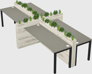 Rectangular shared desk
