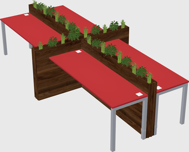 Rectangular shared desk