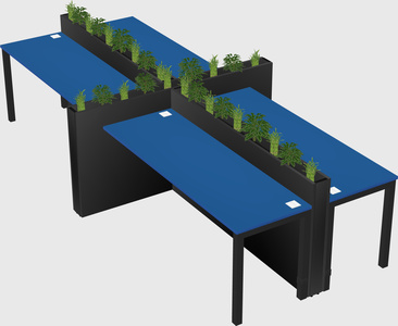 Rectangular shared desk
