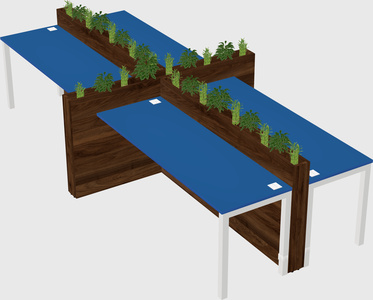 Rectangular shared desk