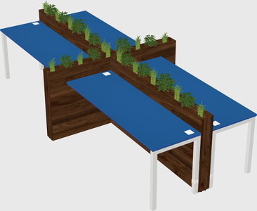 Rectangular shared desk