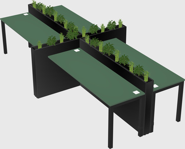 Rectangular shared desk