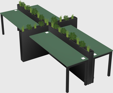 Rectangular shared desk