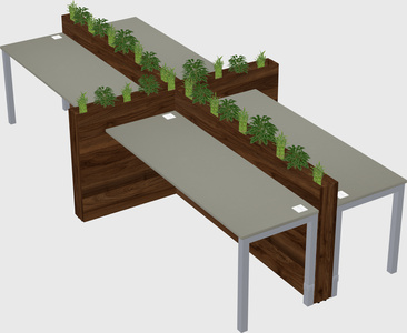 Rectangular shared desk