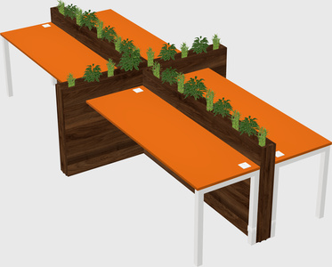 Rectangular shared desk