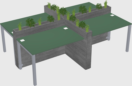 Rectangular shared desk