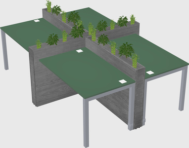 Rectangular shared desk