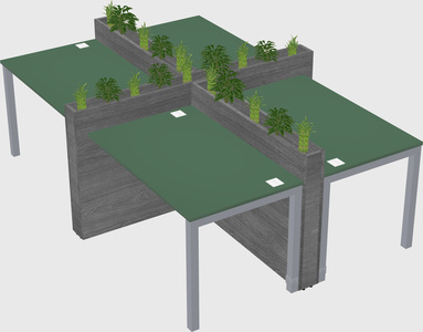 Rectangular shared desk