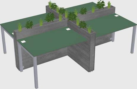 Rectangular shared desk