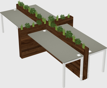 Rectangular shared desk