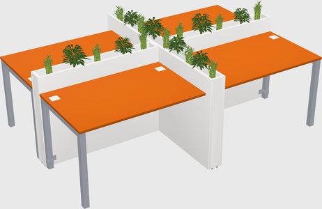 Rectangular shared desk