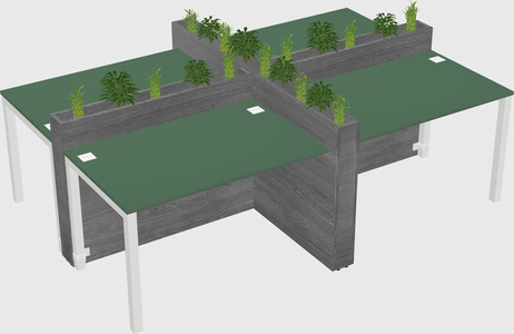 Rectangular shared desk