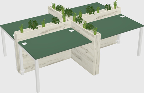 Rectangular shared desk