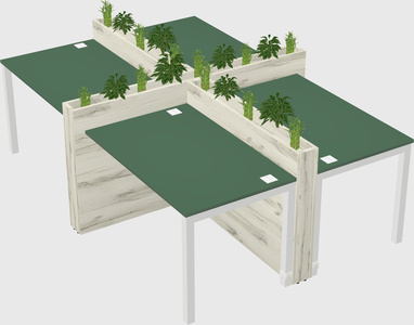 Rectangular shared desk