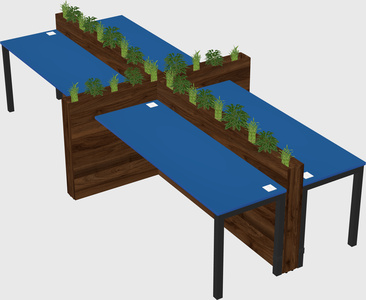 Rectangular shared desk