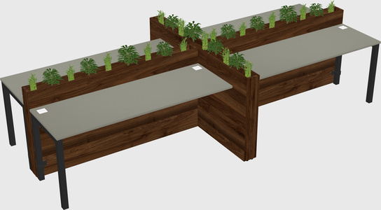 Rectangular shared desk