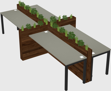 Rectangular shared desk