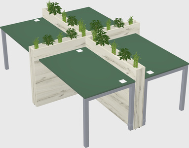 Rectangular shared desk
