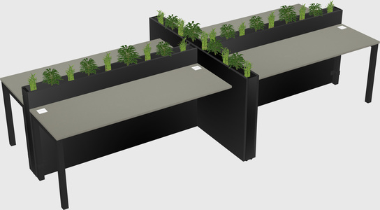 Rectangular shared desk