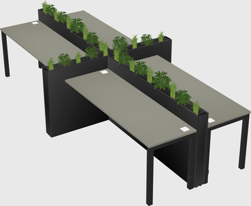 Rectangular shared desk