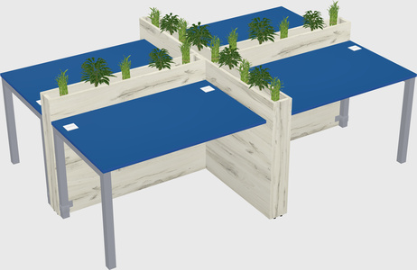 Rectangular shared desk