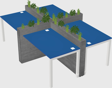 Rectangular shared desk