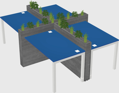 Rectangular shared desk