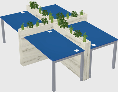 Rectangular shared desk