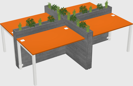 Rectangular shared desk