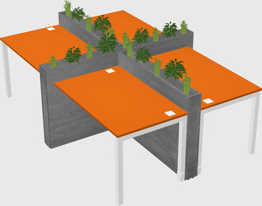 Rectangular shared desk